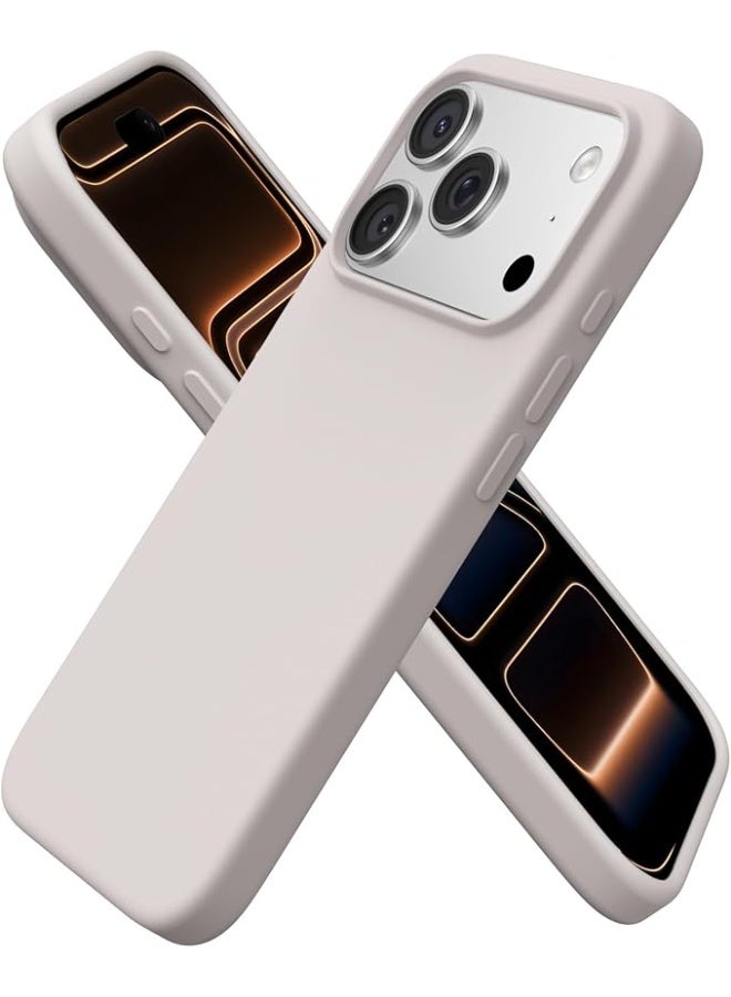 Compatible with iPhone 17 Pro Case 6.3", Slim Liquid Silicone 4 Layers Full Covered Soft Gel Rubber Shockproof Cover, Protective Phone Case for iPhone 17 Pro-Stone Gray - Image 1
