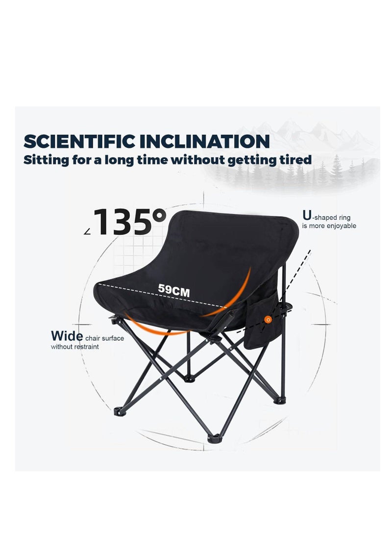 ARNOTEC Camping Chair, Portable Folding Outdoor Lawn Chair with Side Pockets, Lightweight Beach Arm Chair, for Camping, Hiking, Fishing, Backyard, Lawn, Garden  - Image 4