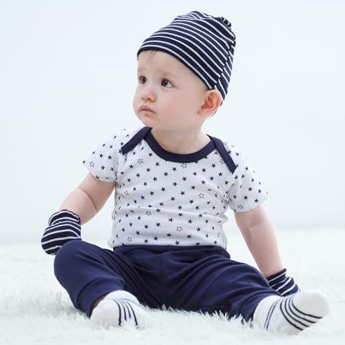 Ruliby Baby Boy Bodysuit and Pant Set Cotton Soft Newborn Clothes Outfits 9-12 month - Image 5
