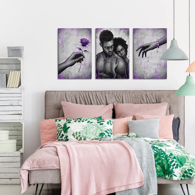 Kalormore African American Love Couple Canvas Wall Art - Image 3