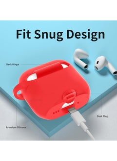 Generic AirPods 4 Case, Silicone Case Cover Compatible with Apple AirPods 4th Generation, Red  - Image 3