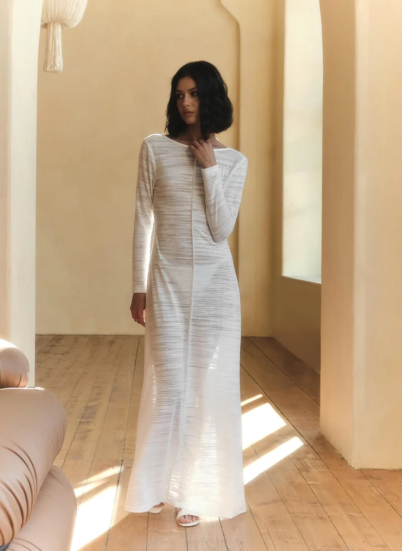 Lichi Open-back fitted maxi dress