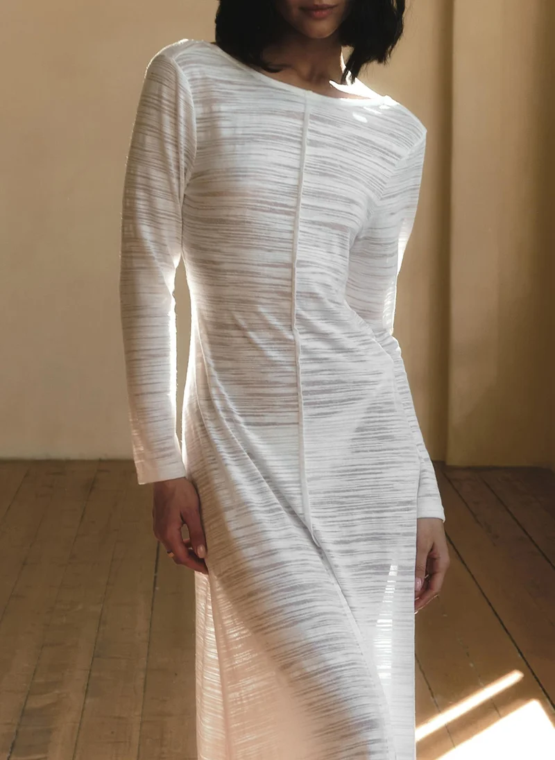 Lichi Open-back fitted maxi dress