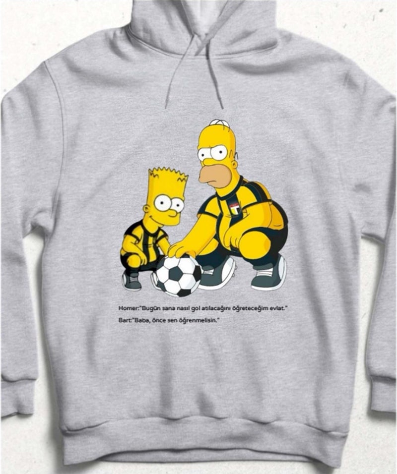 Father-Son Football Hooded Sweatshirt Gray