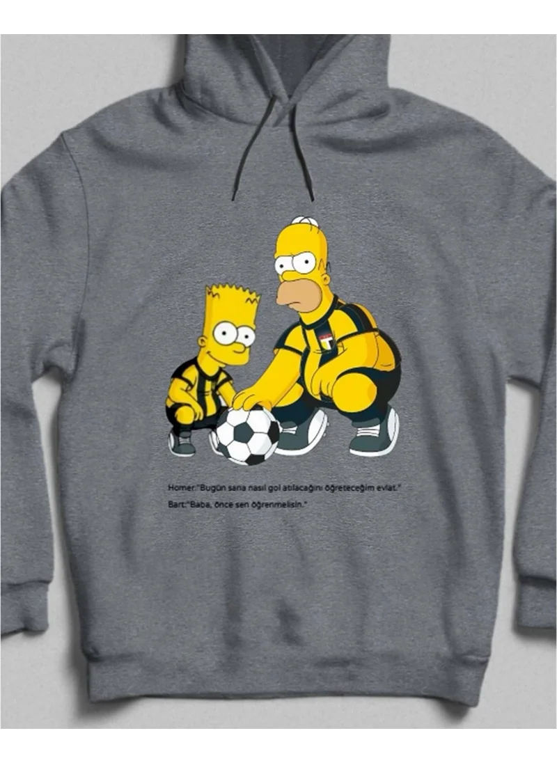 Hena Father-Son Football Hoodie Grey