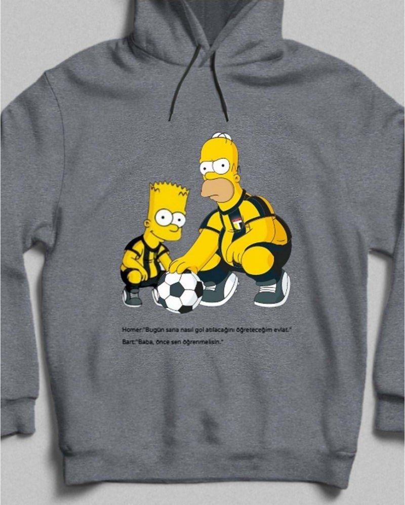 Father-Son Football Hooded Sweatshirt Gray