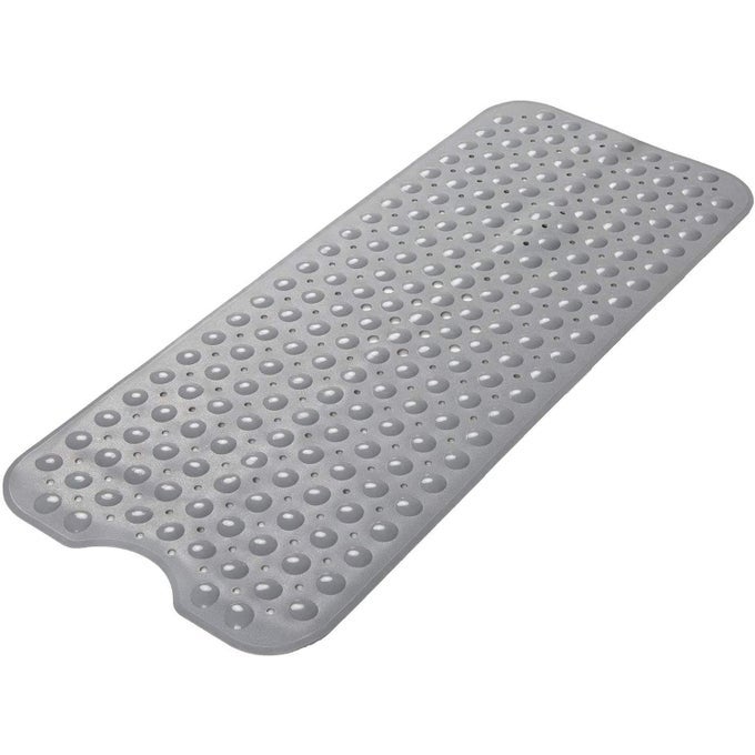 ANTISKID EXTRA LARGE NONSLIP BATHROOM MAT ANTI SLIP BATH TUB SHOWER BATHROOM WITH DRAIN HOLES AND SUCTION CUPS ANTI SKID MAT WITH SOFT PEBBLES PVC BATHROOM SHOWER MAT 100 X 40GREY