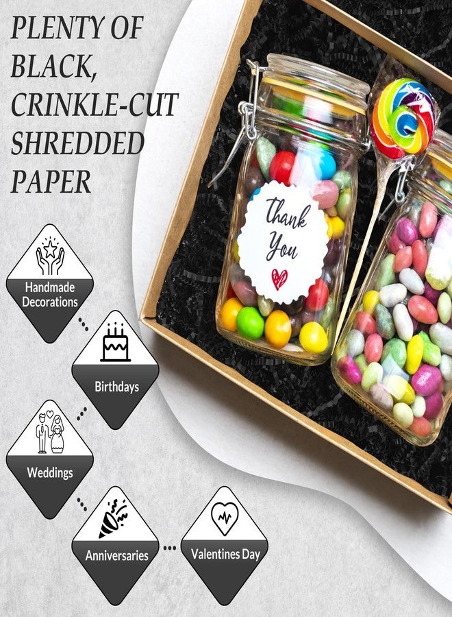 mxxkms Black Crinkle Paper Filler, 10oz Shredded Paper for Gift Baskets - Rich Color Stuffing with Plenty to Fill Those Extra Spaces in Your Packages for Birthdays & Holidays - Image 3