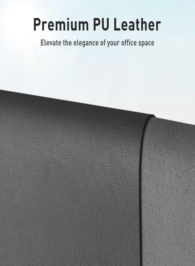 Aothia Leather Desk Pad Protector,Mouse Pad,Office Desk Mat, Non-Slip PU Leather Desk Blotter,Laptop Desk Pad,Waterproof Desk Writing Pad for Office and Home (Gray,31.5\" x 15.7\") - Image 2