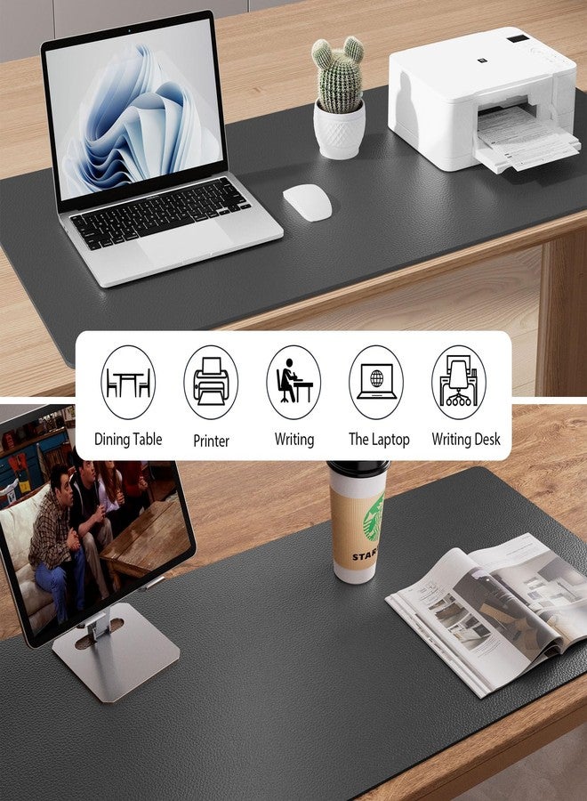 Aothia Leather Desk Pad Protector,Mouse Pad,Office Desk Mat, Non-Slip PU Leather Desk Blotter,Laptop Desk Pad,Waterproof Desk Writing Pad for Office and Home (Gray,31.5\" x 15.7\") - Image 5