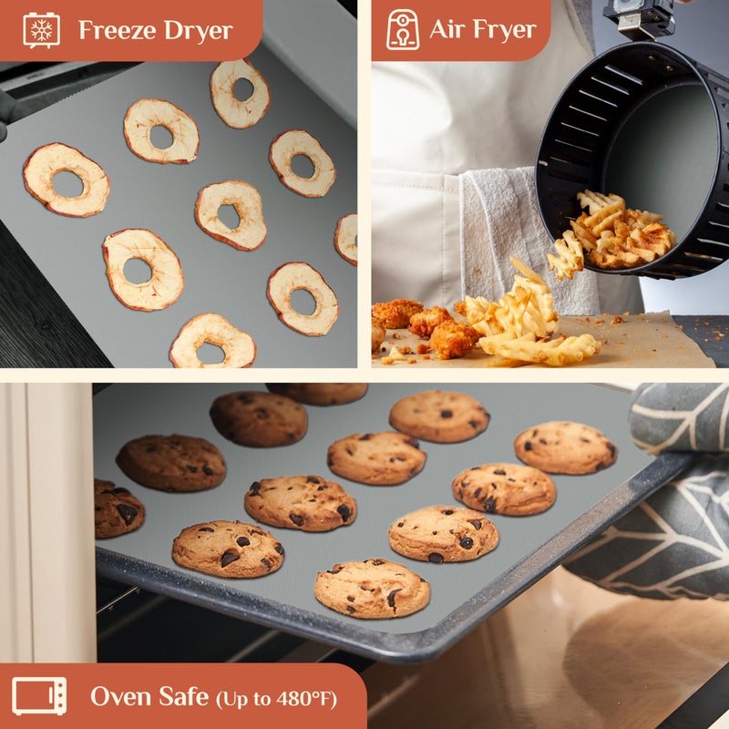 GTJ Silicone Baking Mat, 12 IN x 6 FT Free Cutting Baking Sheet, Non-Stick Reusable Dough & Pastry Mat, Non-Slip Silicone Mat Roll for Air Fryer Liner, Freeze Dryer, Oven Baking Pan, Kitchen Counter - Image 3
