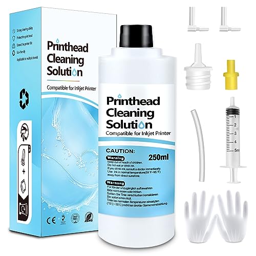 Fosgoit Printhead Cleaning Kit Inkjet Printer 250mL, Printer Cleaning Kit for Epson Ecotank, Print Head Cleaner Solution for HP Printhead, Print Head Cleaner for Canon G3070 G3020 Print Head Cleaner Solution - Image 1