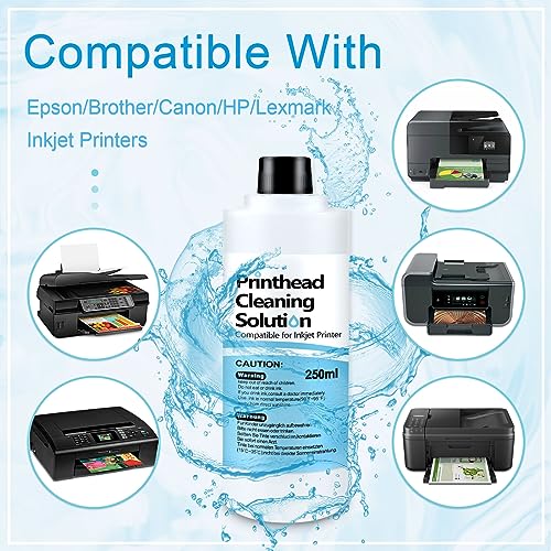 Fosgoit Printhead Cleaning Kit Inkjet Printer 250mL, Printer Cleaning Kit for Epson Ecotank, Print Head Cleaner Solution for HP Printhead, Print Head Cleaner for Canon G3070 G3020 Print Head Cleaner Solution - Image 2