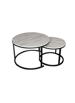 DANUBE HOME Sabin Coffee Table Multifunctional Living Room Desk Space Saving Center Table Modern Design Furniture For Home Living Room L 70 x W 70 x H 45.5 cm White  - Image 2