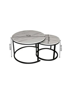 DANUBE HOME Sabin Coffee Table Multifunctional Living Room Desk Space Saving Center Table Modern Design Furniture For Home Living Room L 70 x W 70 x H 45.5 cm White  - Image 5