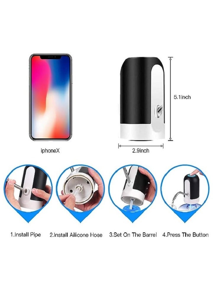 دينكس موزع مياه أوتوماتيكي محمول يعمل بالضخ الكهربائي مزود بمنفذ USB للشحنdx3604 - Image 3