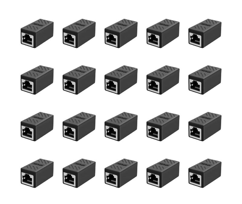 MVTECH RJ45 Coupler Ethernet Coupler Cat7, Cat6 Cat5e RJ45 8P8C Inline lan Coupler Ethernet Extender Adapter Adsl Extension Jointer Extending the Ethernet Cables Female to Female Connector Pack -20 - Image 1