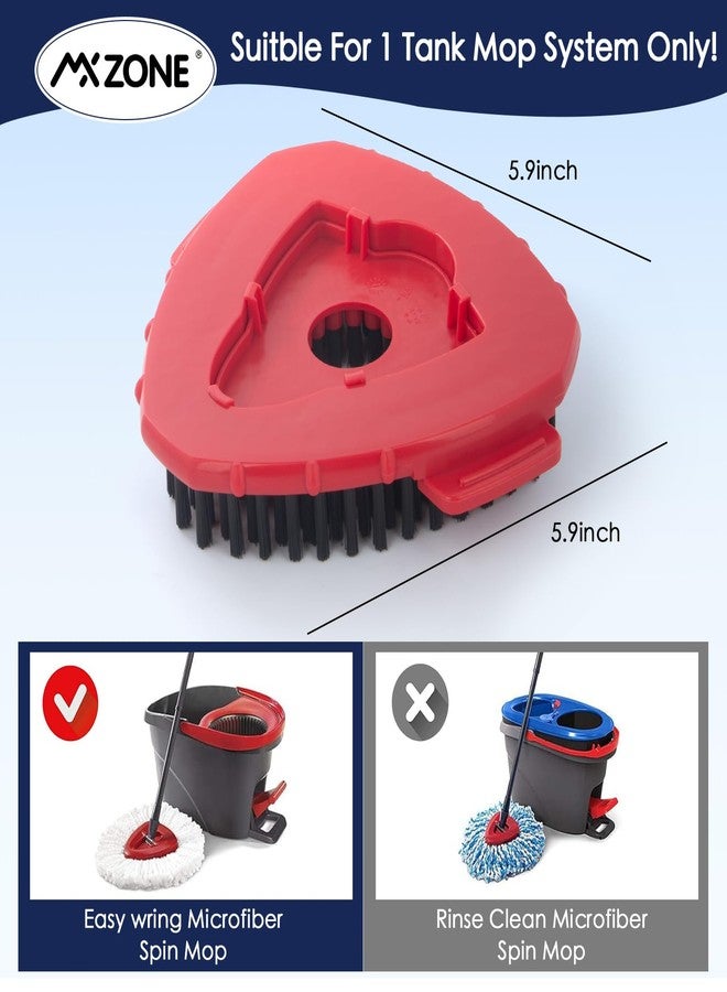 MXZONE [2025 New Version] Scrubber Mop Head Replacement Compatible with O Cedar EasyWring 1 Tank System, Spin Mop Scrub Brush Head, Hard Bristle Cleaning Brush Attachment, Not Fit RinseClean, 2 Pack - Image 2