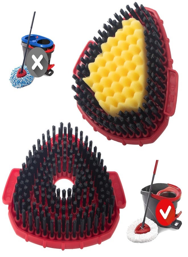 MXZONE [2025 New Version] Scrubber Mop Head Replacement Compatible with O Cedar EasyWring 1 Tank System, Spin Mop Scrub Brush Head, Hard Bristle Cleaning Brush Attachment, Not Fit RinseClean, 2 Pack - Image 1