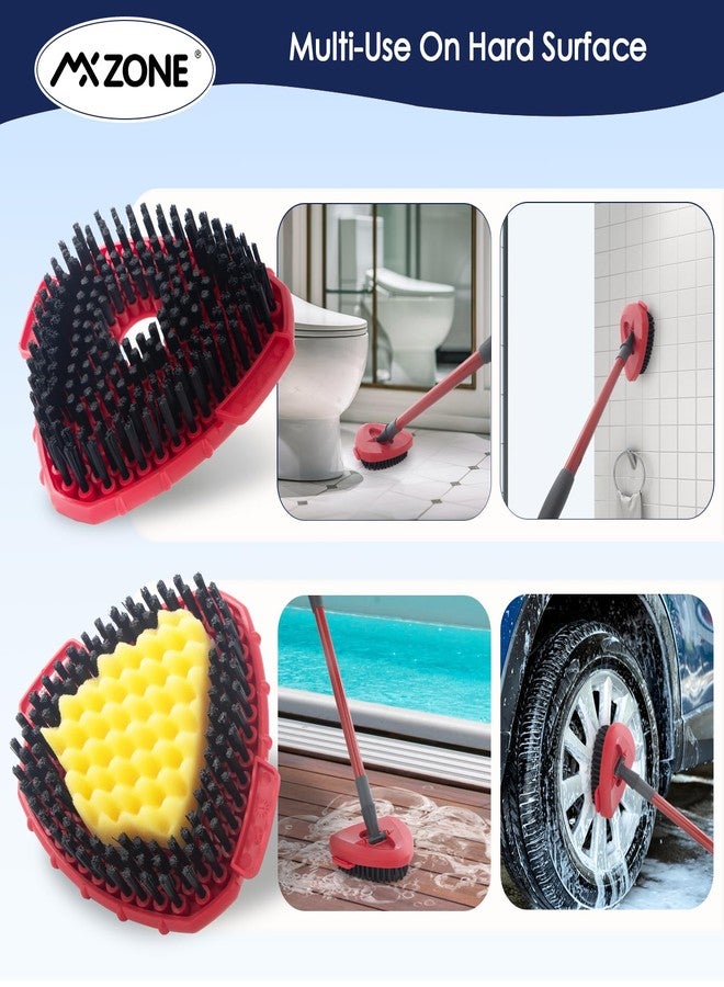MXZONE [2025 New Version] Scrubber Mop Head Replacement Compatible with O Cedar EasyWring 1 Tank System, Spin Mop Scrub Brush Head, Hard Bristle Cleaning Brush Attachment, Not Fit RinseClean, 2 Pack - Image 5