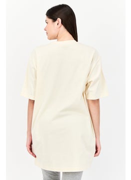 adidas Originals Women Sportswear Fit Short Sleeves Outdoor T-Shirt Dress, Beige  - Image 3