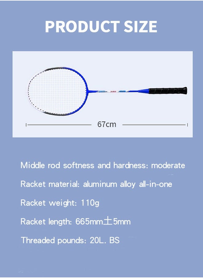 GROIC 2 Pieces Badminton Set Lightweight Alloy Badminton Racket Including 3 Badminton and 1 Racket Bags Outdoor Sports Accessories  - Image 5