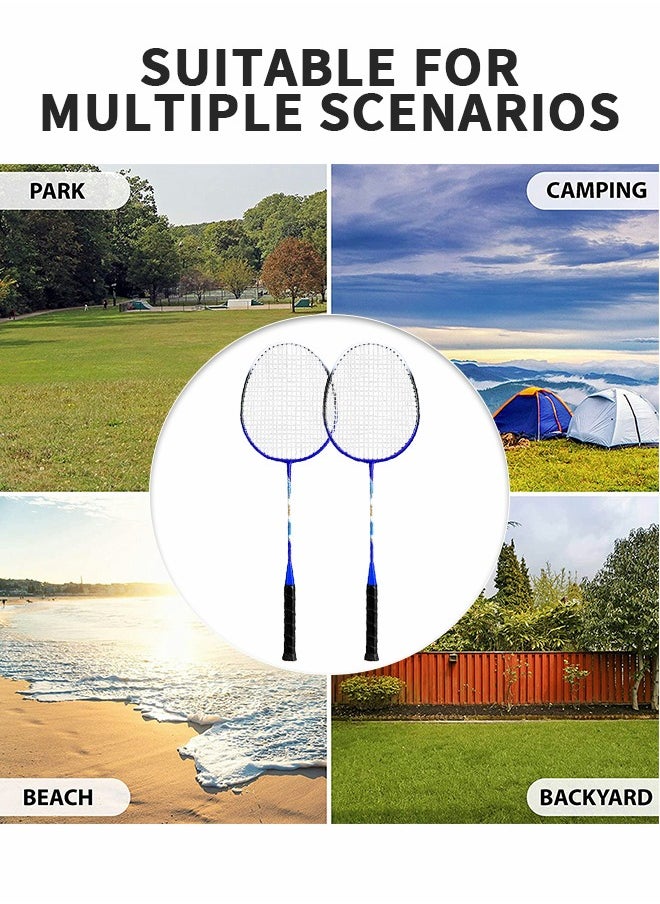 2 Pieces Badminton Set Lightweight Alloy Badminton Racket Including 3 Badminton and 1 Racket Bags Outdoor Sports Accessories