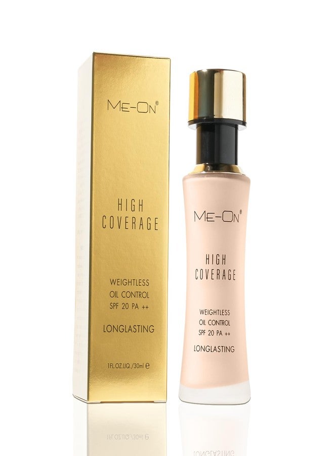 ME-ON High Coverage Foundation for Women | Lightweight & Oil-Control Formula | Easy to Blend | Smooth, Natural Matte Finish | Long-Lasting Base Makeup (N01-Cool Ivory, 30 ml) - Image 1
