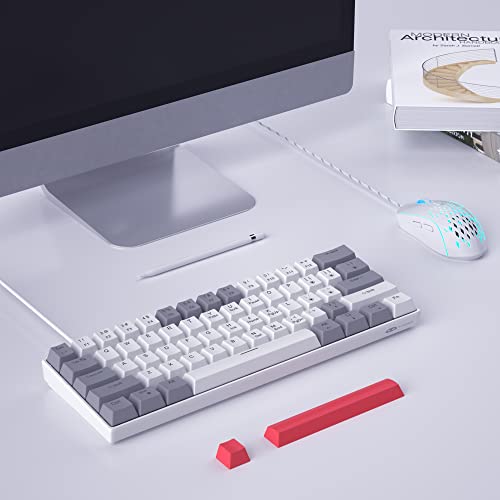Camiysn 60% Mechanical Gaming Keyboard,Mixed Color Keycaps Gaming Keyboard with Red Switches, Detachable Type-C Cable Mini Keyboard with Blue LED Light for PC/Laptop - Image 4