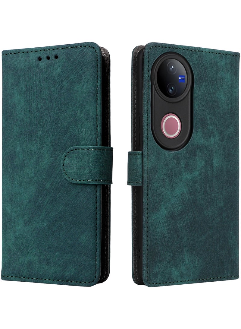 For Vivo V50 Flip Cover with Hand Strap, PU Leather Full Body Protection Shockproof Flip Mobile Cover, RFID Anti-theft Brush Folio Wallet Phone Case - Image 3