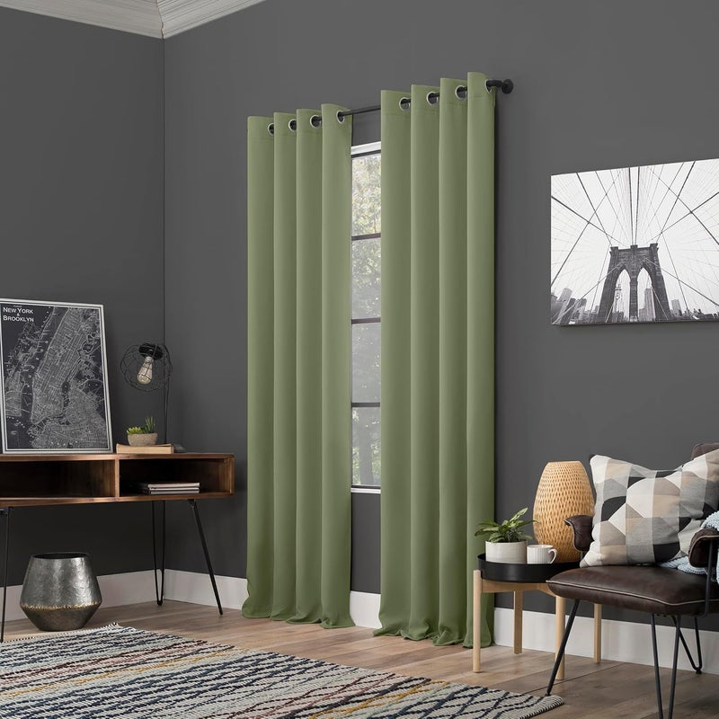 صن زيرو حزمة من 2 ألواح ستائر Soho عالية الكفاءة في استهلاك الطاقة ومانعة للضوء، مقاس 54" × 108"، لون نبيذي - Image 5