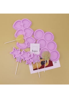 أوزيغالور 3 قطع Lollipop الفخمات Chocolate الحلوى الفخم، دائري قلب نجم مثقق Molds لصنع Chocolate، الحلوى  - Image 5