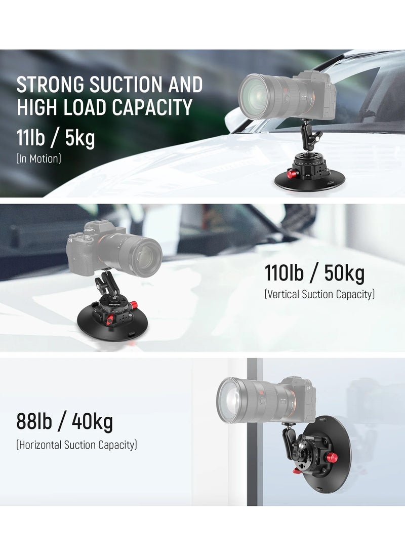 Neewer NEEWER 6 Inch Camera Phone GoPro Suction Mount with Magic Arm, Strong Vacuum Cup Holder for Car Shooting, 360° Rotation, Stable Support for Action Cameras & Smartphones  - Image 2