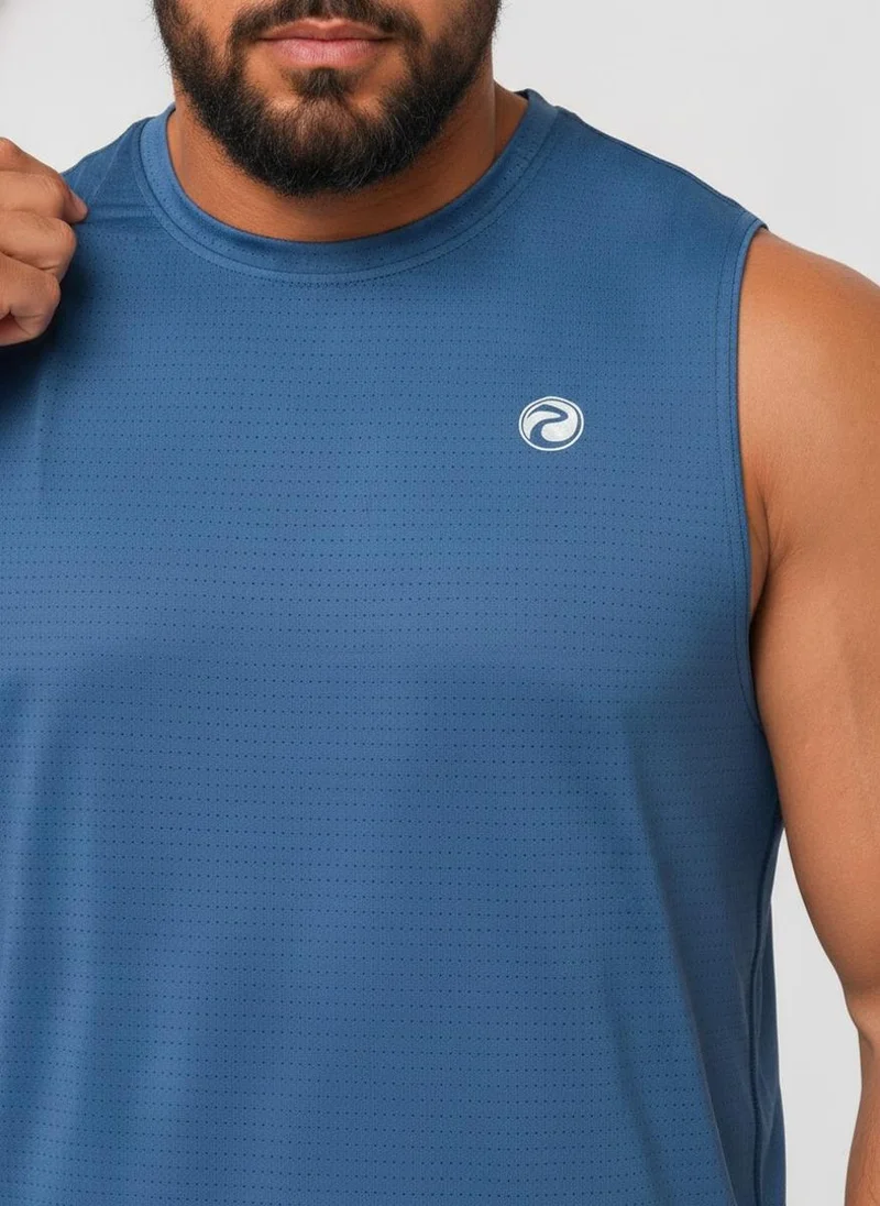 Prima Ace Plus Size Men's Tank Top Gym Addict Premium Dark Blue