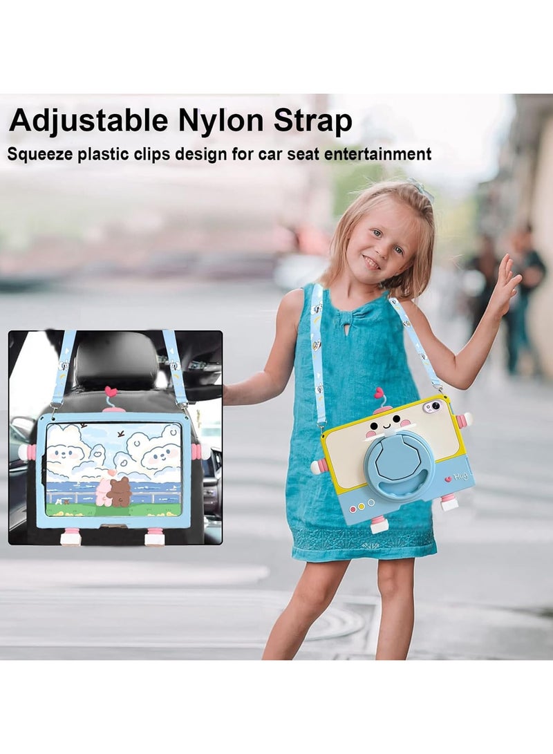 عام حالة للأطفال متوافقة مع جهاز Huawei MatePad 11.5 S 2024، حالة للأطفال بتصميم آلية لطيف مع حامل قلم، حامل مقبض قابل للدوران بزاوية 360 درجة، حزام كتف - Image 3