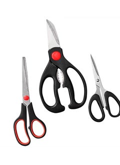 KASTWAVE Kitchen Scissors Set, Kitchen Scissors with Sharp Stainless Steel Blades and Soft Handles, Include One Poultry Shears and Two Different Sizes of Cooking Scissors, Perfect Kitchen Partner  - Image 2