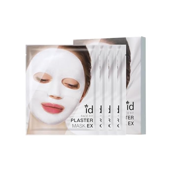 ID PLACOSMETICS قناع الوجه ID PLACOSMETICS FIT PLASTER EX (4 أوراق) - مجموعة أقنعة ورقية من طين الكاولين للتحكم في المسام والزيوت، قناع كوري من قطعتين لتنعيم الملمس وإنهاء غير لامع - Image 1