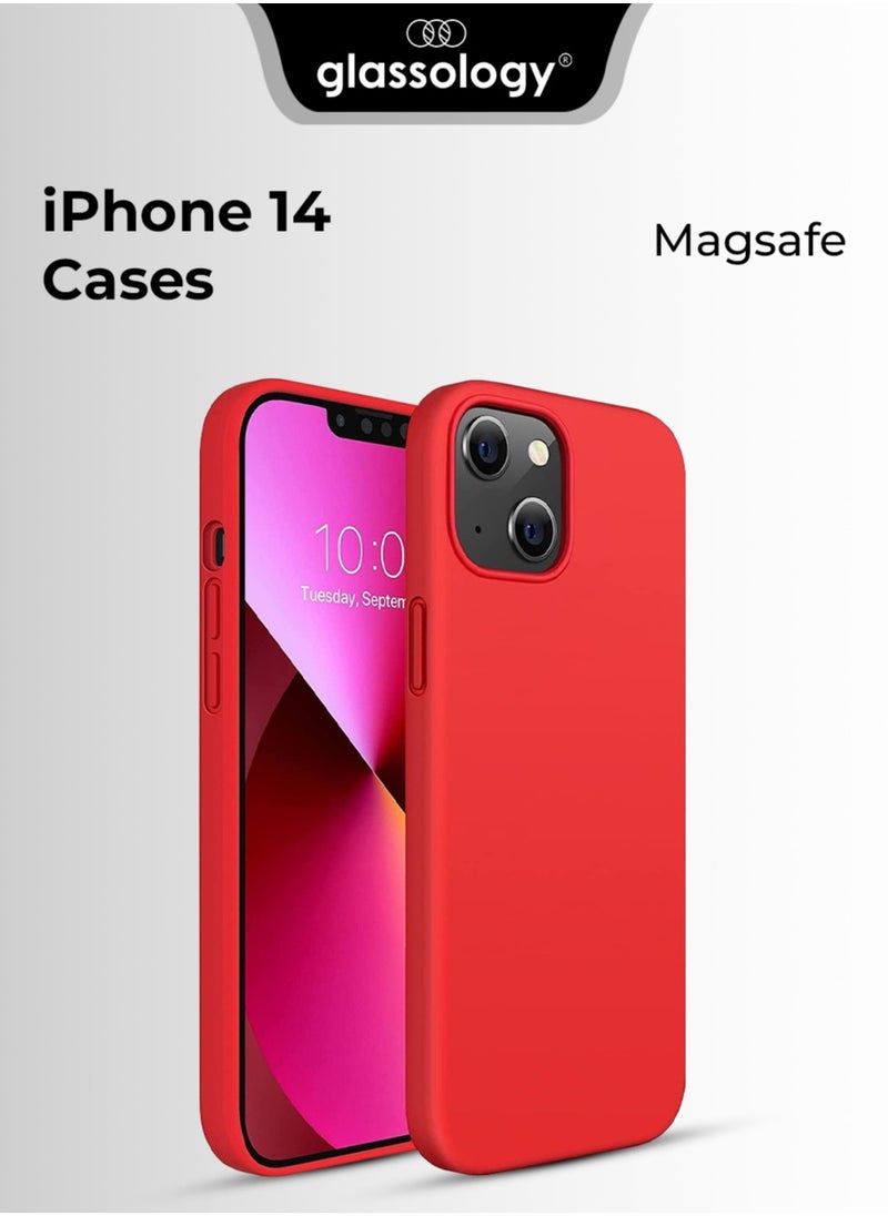 glassology - iPhone 14 Case with Magsafe with Scratch-Resistant Thin and Slim Classic Shockproof Protection (Red) - Image 1