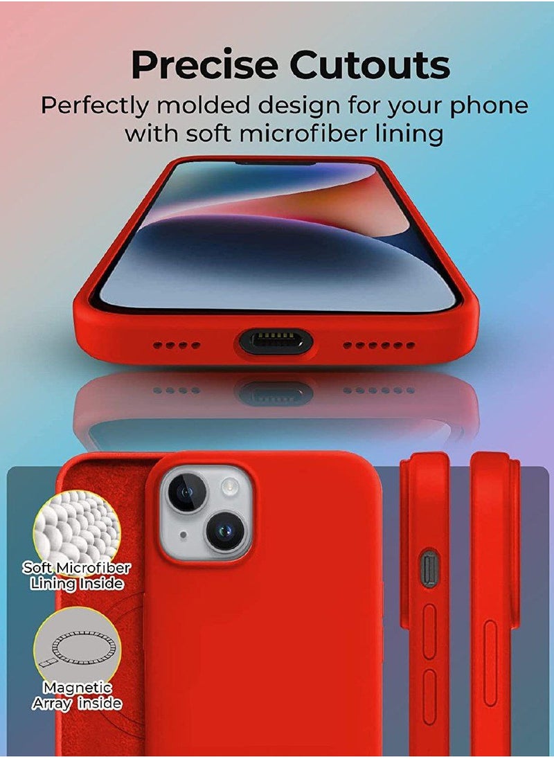 glassology - iPhone 14 Case with Magsafe with Scratch-Resistant Thin and Slim Classic Shockproof Protection (Red) - Image 1