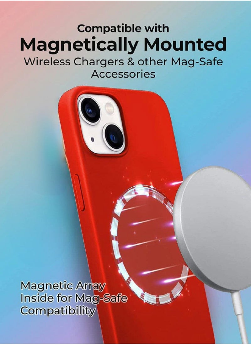 glassology - iPhone 14 Case with Magsafe with Scratch-Resistant Thin and Slim Classic Shockproof Protection (Red) - Image 1