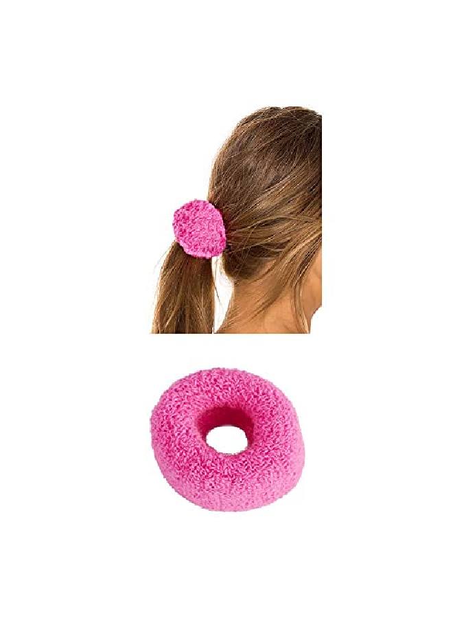 Angla 12 Pack Terry Cloth Cotton Elastic Stretchy Fuzzy Wide Thick Hair Ties Scrunchies Ties Ring Loop No Crease Seamless Hair Rubber Band Ponytail Holder Hair Accessories For Women Girl  - Image 4