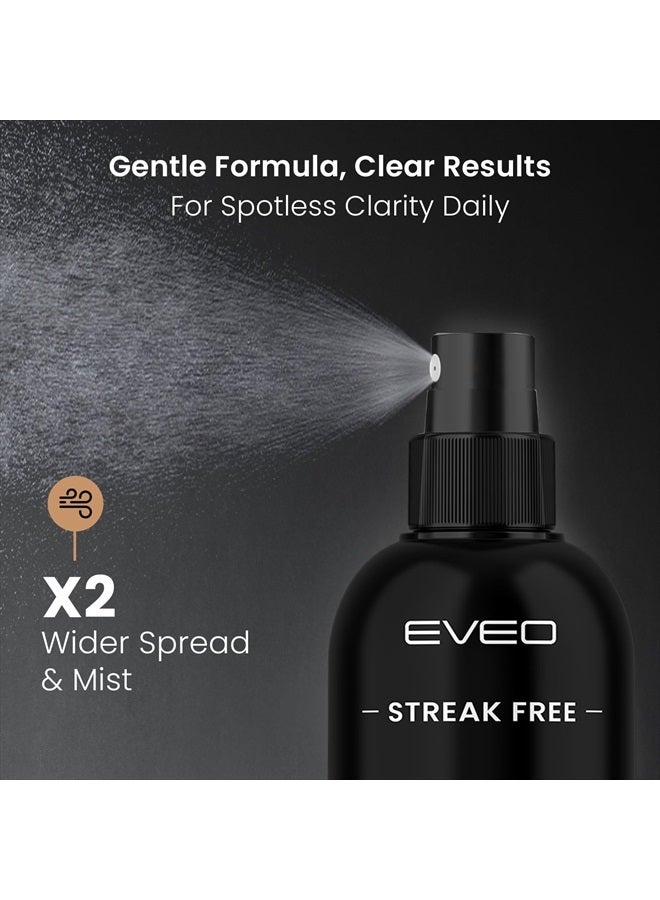 EVEO Eyeglass Cleaner Spray - No Streaks Technology with Microfiber Cleaning Cloth- Glasses Cleaning Kit - Glasses Cleaner Spray with Lens Cleaner Cloth - Screen & Eye Glasses Kit - 8oz (4ozx2) - Image 3
