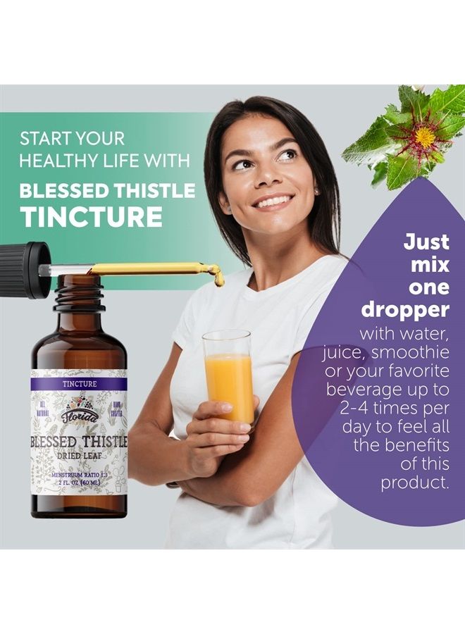 FLORIDA HERBS Blessed Thistle Tincture, Organic Blessed Thistle Extract (Cnicus benedictus) Herbal Supplement, Non-GMO in Cold-Pressed Organic Vegetable Glycerin, 700 mg, 2 oz (60 ml) - Image 2