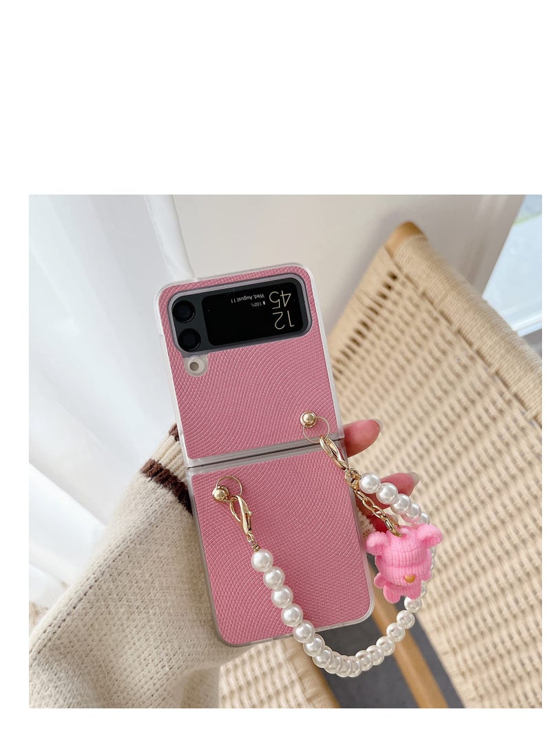 SYOSI Case for Samsung Z Flip 4, Case Glitter with Pearl Bracelet Lanyard, Protective Cases Cover for Samsung Galaxy Z Flip4 - Image 4