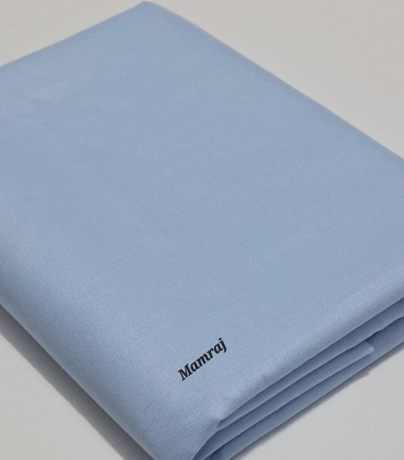 MAMRAJ Men’s Cotton Blend Unstitched Shirt Fabric | 2.5m Each | Fabrics for Shirt Stitching | Comfortable, Soft & Durable Material | Pista, Sky Blue, Fawn (Set of 3) - Image 3