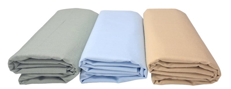 MAMRAJ Men’s Cotton Blend Unstitched Shirt Fabric | 2.5m Each | Fabrics for Shirt Stitching | Comfortable, Soft & Durable Material | Pista, Sky Blue, Fawn (Set of 3) - Image 1