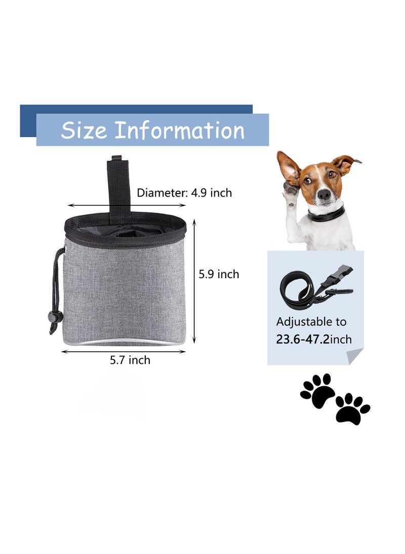 SYOSI - Dog Treat Bag, Waterproof Dog Training Pouch, Hand-Free Dog Walking Bag with Adjustable Waist Belt, Pet Puppy Treat Pouch Bag for Dog Training Walking Travel Outdoor Use (Grey) - Image 1