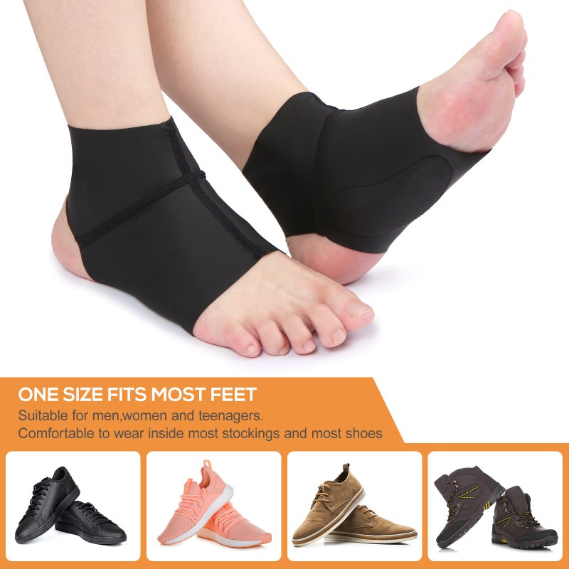 1 Pair Compression Arch Support Brace with Gel Ankle Protector Compression Flat Foot Socks with Gel Inserts Insole Cushion for Ankle Arch Pain Relief - Image 4