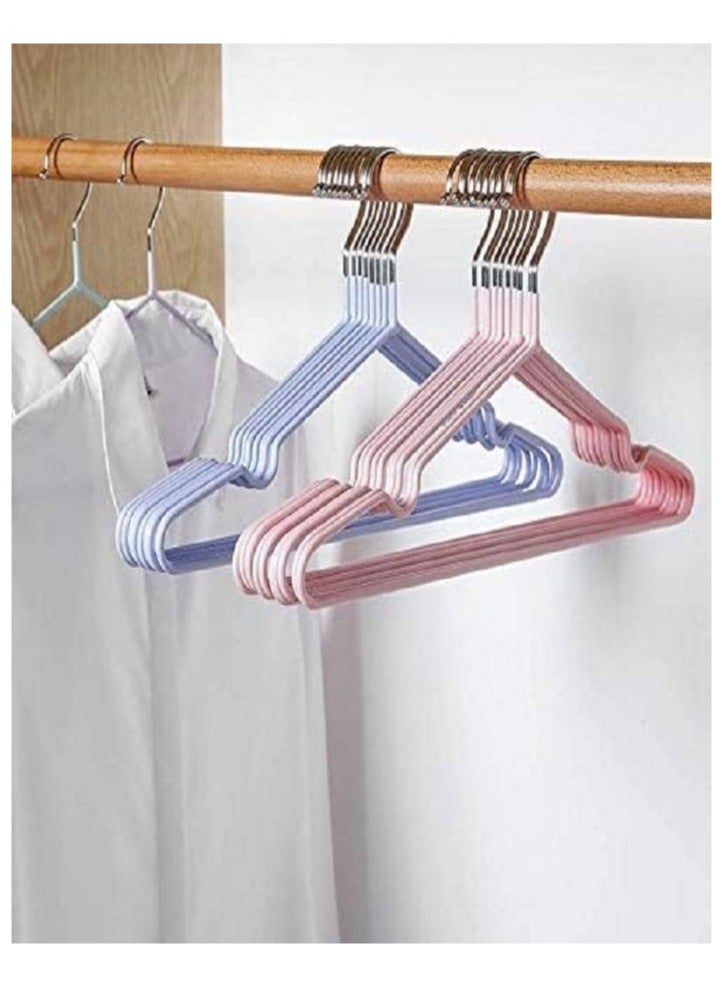 Multi-colored coated metal clothes hanger, consisting of 10 pieces - Image 1