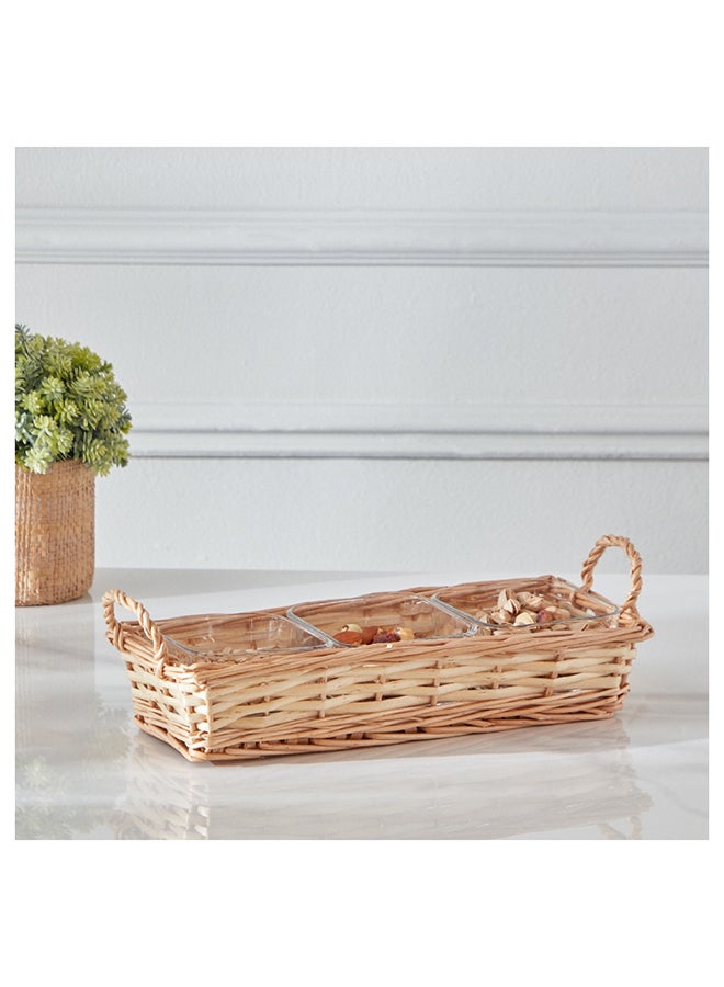 Home Box مجموعة وجبات خفيفة من الزجاج 4 قطع بتصميم مينيماليستي 13.3x34.4x10.1 سم - Image 1
